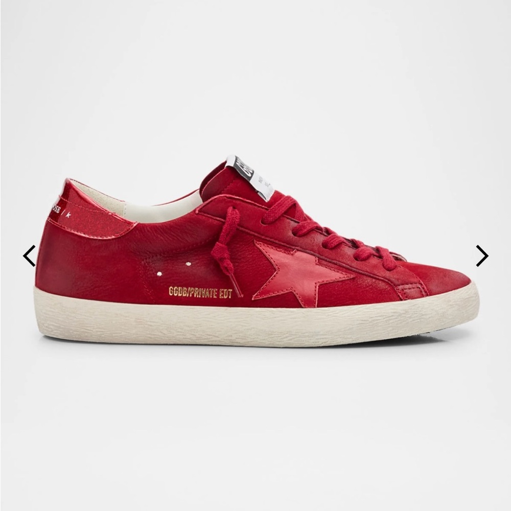 Golden Goose Red Low-Top Sneakers